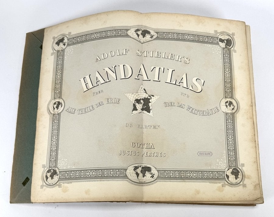 345. Adolf Stieler’s Handatlas van Justus Perthes – 19e eeuw, Antiek en Kunst, Kunst | Tekeningen en Foto's, Ophalen, Kaart, Gemengde techniek