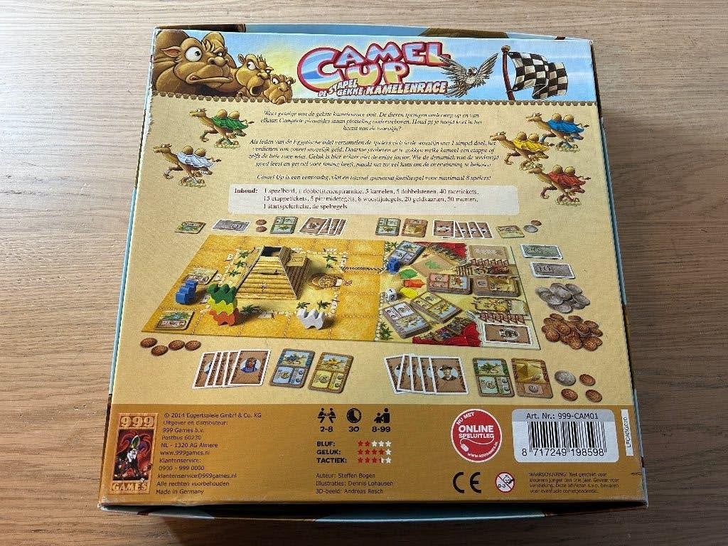 Camel Up Stapelgekke Kamelenrace 999 Games, Hobby en Vrije tijd, Ophalen of Verzenden, Zo goed als nieuw
