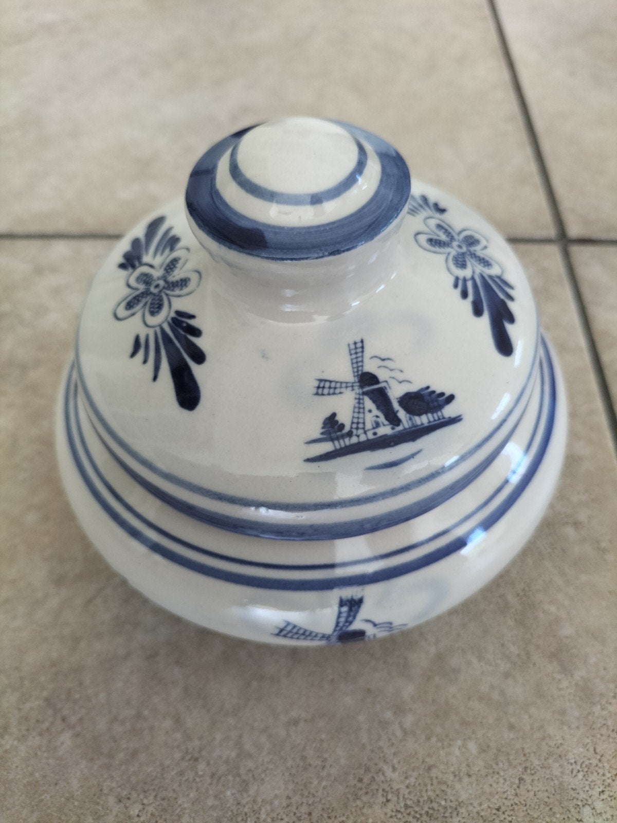 Delfts Blauw handgeschilderd dekselpotje - Holland, Ophalen