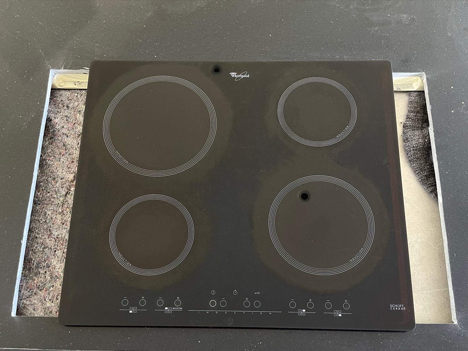 Whirlpool Inductiekookplaat 4 Zones W10439564.A, Gebruikt, Inbouw, Inductie, 4 kookzones