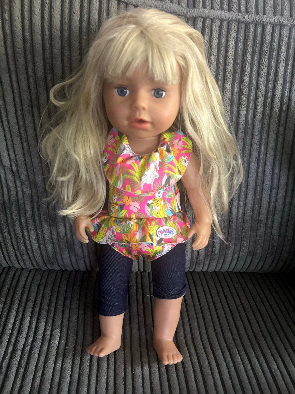 Baby Born meisje Zapf Creation pop met blond haar, Ophalen of Verzenden, Zo goed als nieuw, Babypop