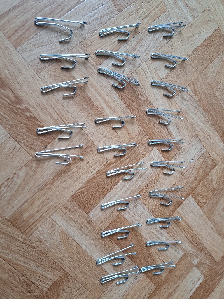 25 gordijnhaken, Ophalen of Verzenden, Gebruikt, Minder dan 100 cm