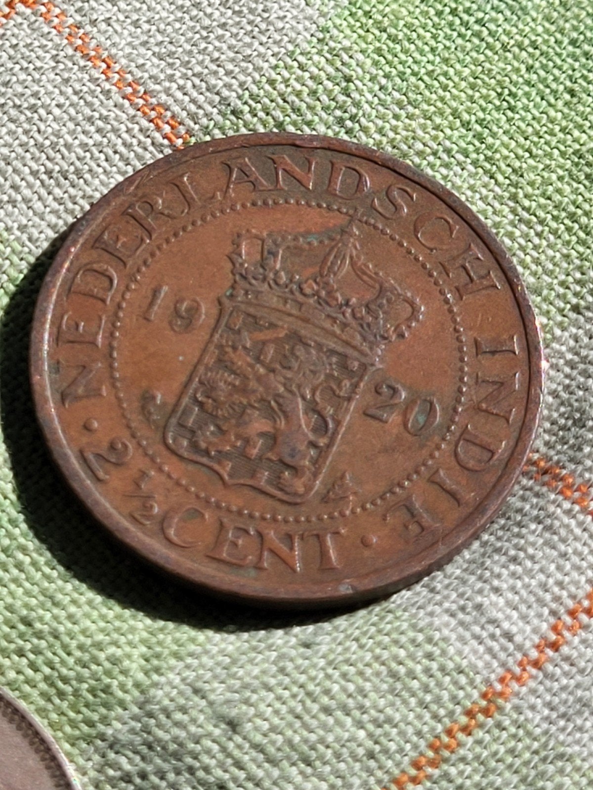 Munt 2 1/2 Cent Nederlandsch-Indië 1920, Ophalen of Verzenden, Koningin Wilhelmina, Overige waardes, Losse munt