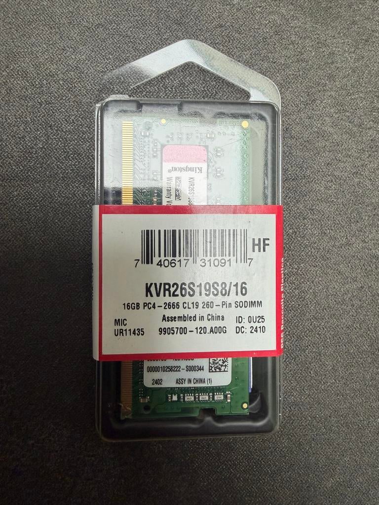 Kingston ValueRAM 16GB DDR4 2666MHz SODIMM Laptop geheugen, DDR4, Nieuw, Ophalen of Verzenden, Laptop