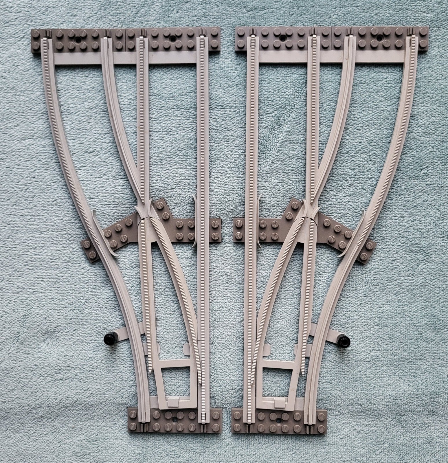 Lego trein 4,5 Volt grijze rails wissels (hand bediend), Gebruikt, Lego, Ophalen of Verzenden, Compleet