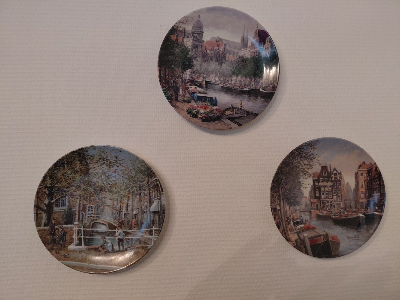 Set van 3 Royal Mosa Grachten van Holland sierborden, Ophalen of Verzenden