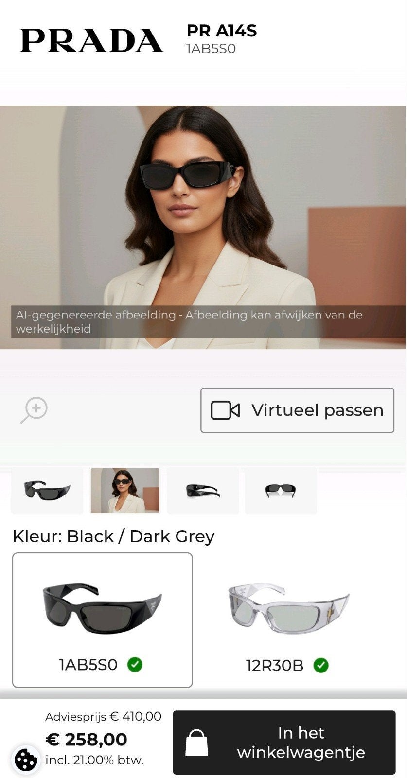PRADA Zonnebril dames Origineel, Zonnebril, Prada, Zwart, Nieuw