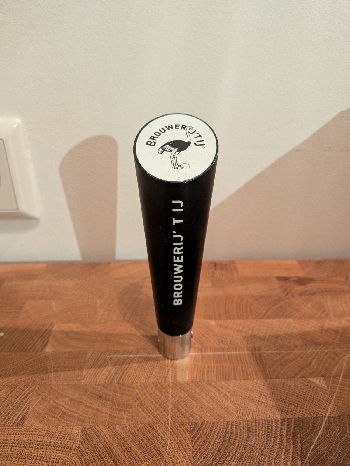 Brouwerij 't IJ Taphendel - Zwart met Struisvogel Logo, Ophalen of Verzenden, Zo goed als nieuw, Overige typen, Overige merken