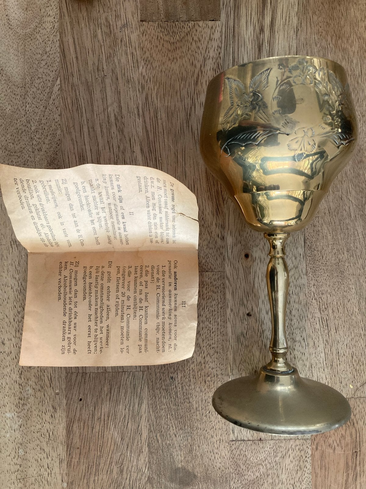 Antieke miskelk voor Heilige Communie - Katholieke Kerk, Antiek en Kunst, Antiek | Religie, Ophalen of Verzenden