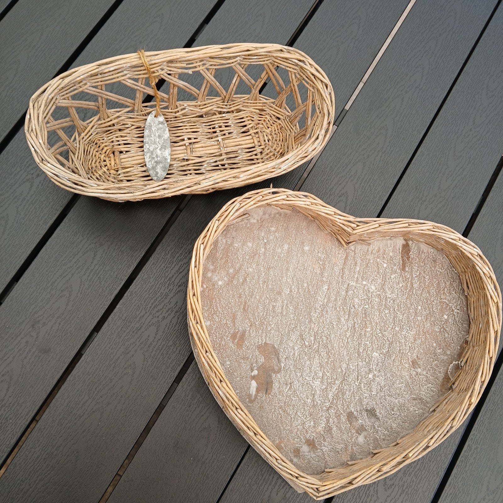 2x rieten mand, Ophalen of Verzenden, Rechthoekig, Riet