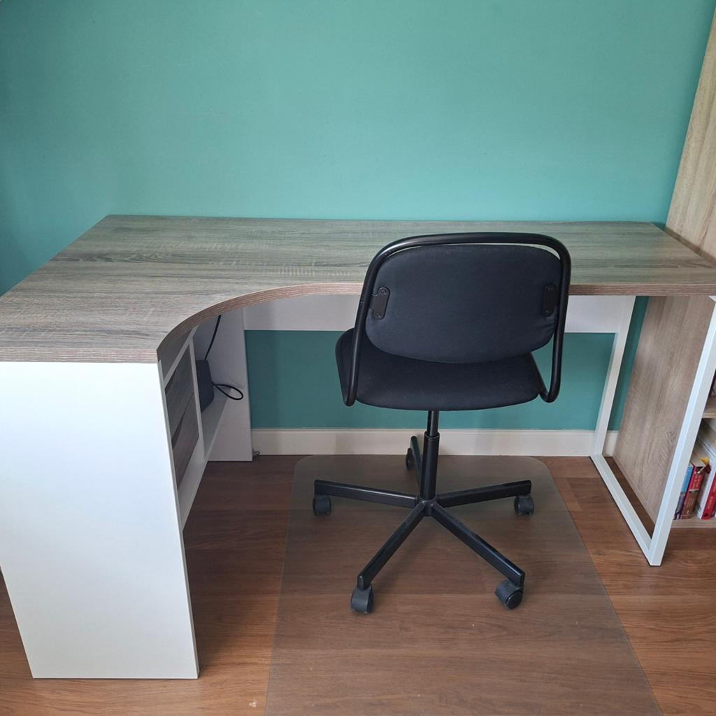 Hoekbureau met 2 lades zgst, Huis en Inrichting, Bureaus, Ophalen, Zo goed als nieuw