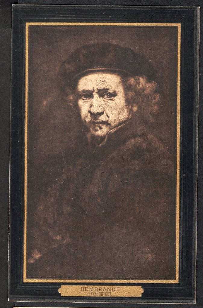 Rembrandt Zelfportret. 1908. Tulpkaart., Ophalen of Verzenden, Voor 1920, Gelopen, Sterren en Beroemdheden