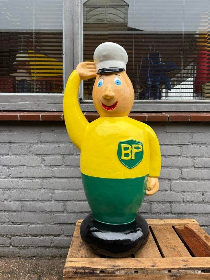 Groot Vintage BP Reclame Man Beeld, Ophalen, Reclamebord, Gebruikt, .