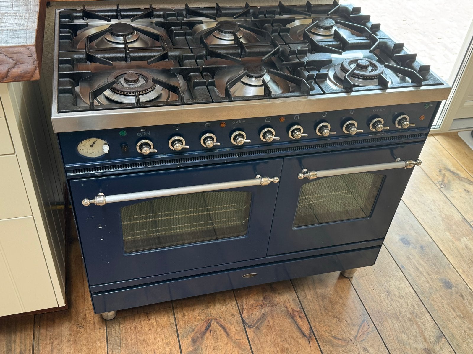 Boretti Fornuis met dubbele ovens 100x60 cm, Ophalen, Gebruikt, 60 cm of meer, Gas