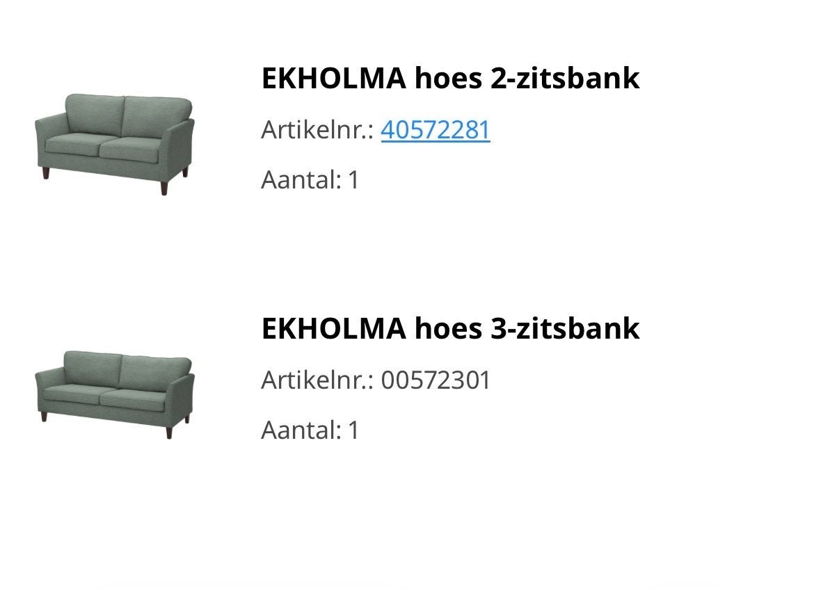 EKHOLMA hoes 3-zitsbank (2-zits is verkocht), Ophalen, Overige maten, Nieuw, 75 tot 100 cm