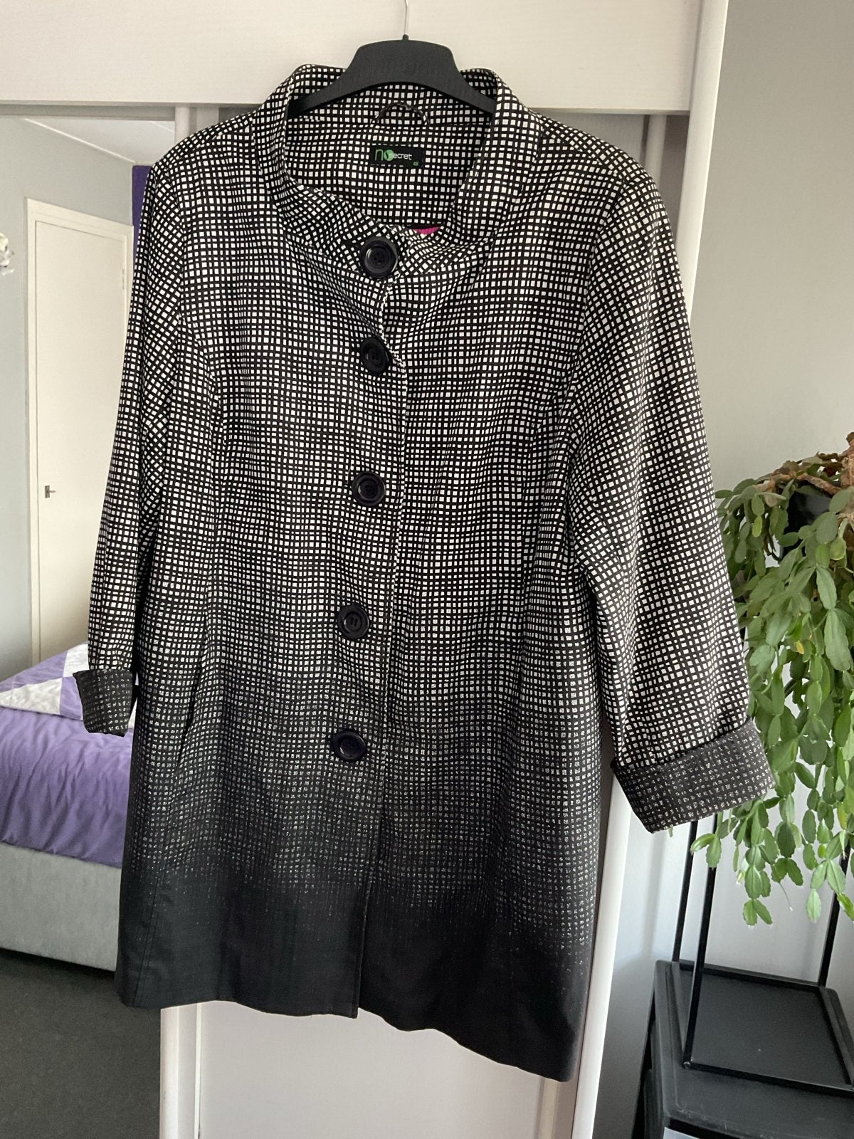 Tussen jas met Ombre Effect - Maat 48, Kleding | Dames, Ophalen of Verzenden, Gedragen, Zwart, Jas of Mantel