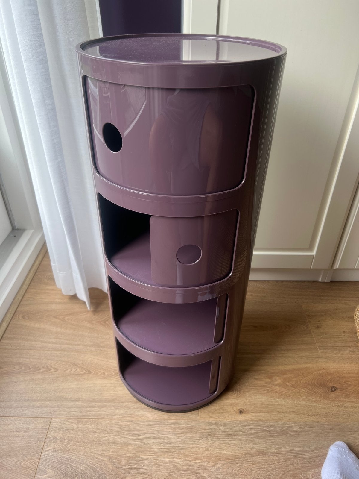 Paarse Kartell Componibili opbergkast met 4 vakken, Ophalen, Gebruikt