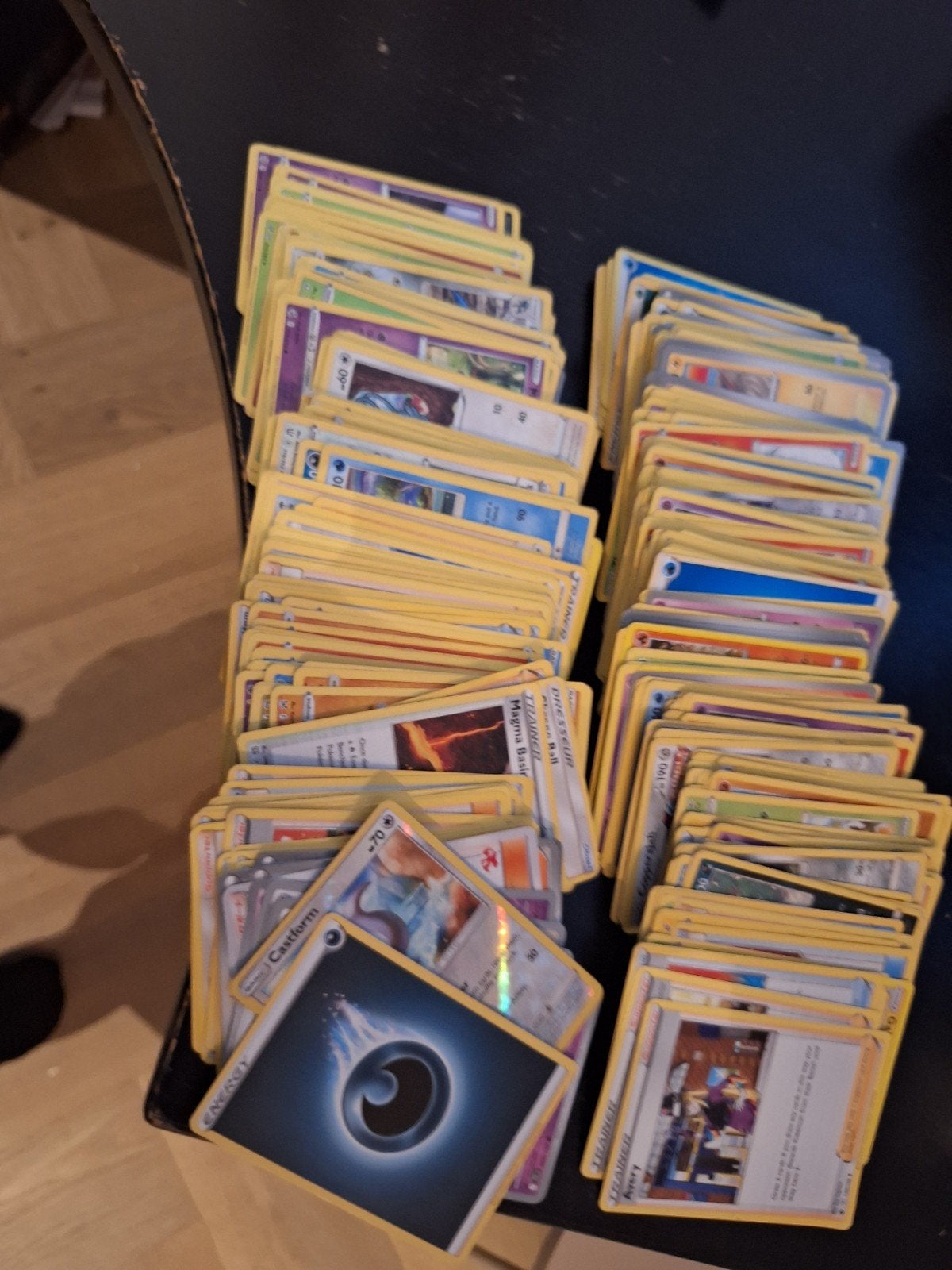 800-1000 Pokémon kaarten: glimmend, oud en normaal, Ophalen of Verzenden, Gebruikt, Meerdere kaarten, Foil