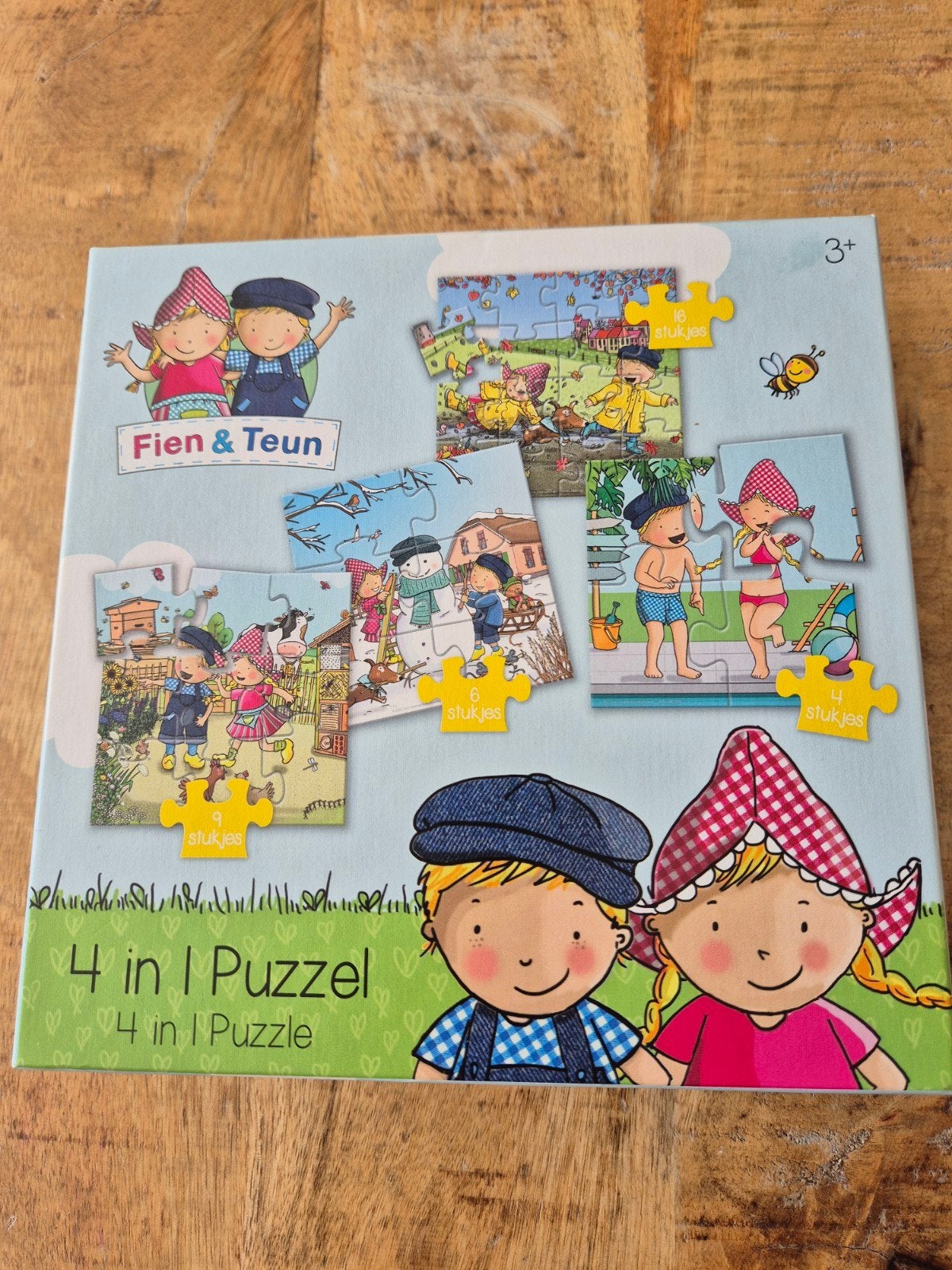 Fien & Teun 4-in-1 Puzzel - Zo goed als nieuw, Ophalen of Verzenden, 10 tot 50 stukjes, Zo goed als nieuw, 2 tot 4 jaar