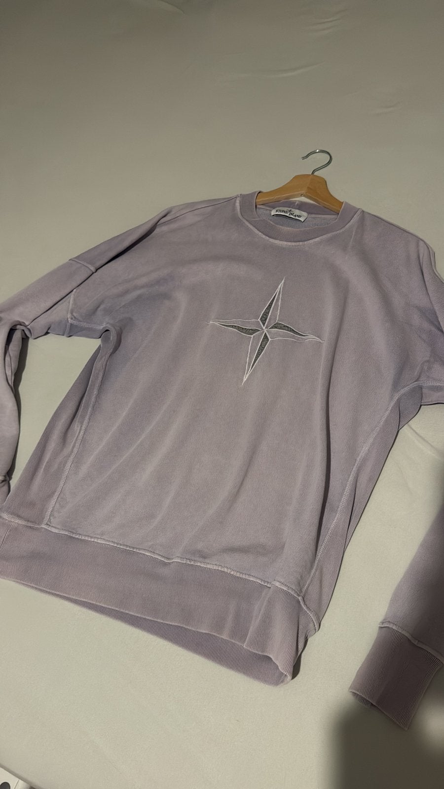 Stone Island SS19 Double Mirror Malfilé trui maat M, Ophalen of Verzenden, Zo goed als nieuw, Maat 48/50 (M), Paars