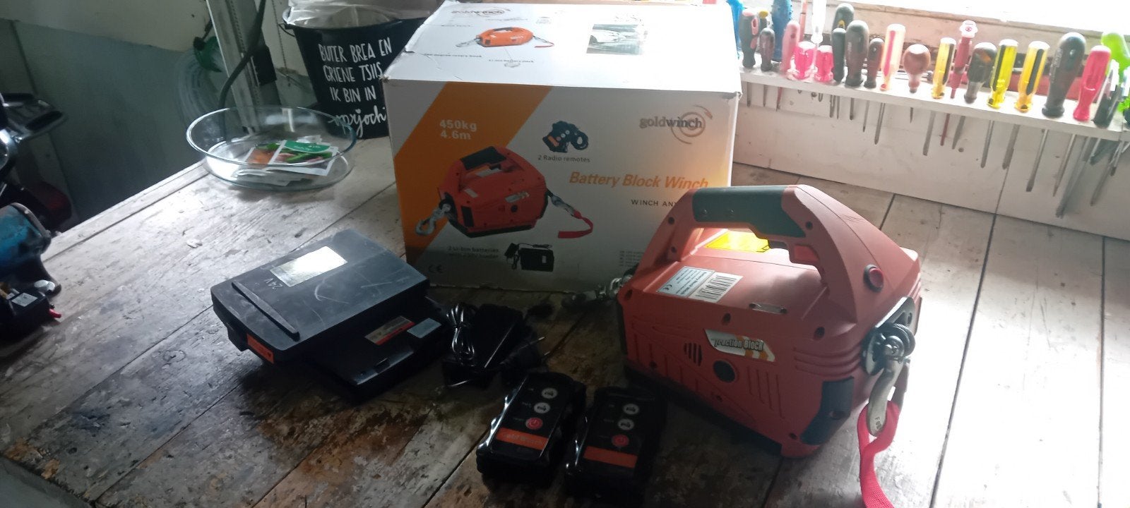 Goldwinch Battery Block Lier 450kg 4.6 m handmatig, Ophalen, Zo goed als nieuw