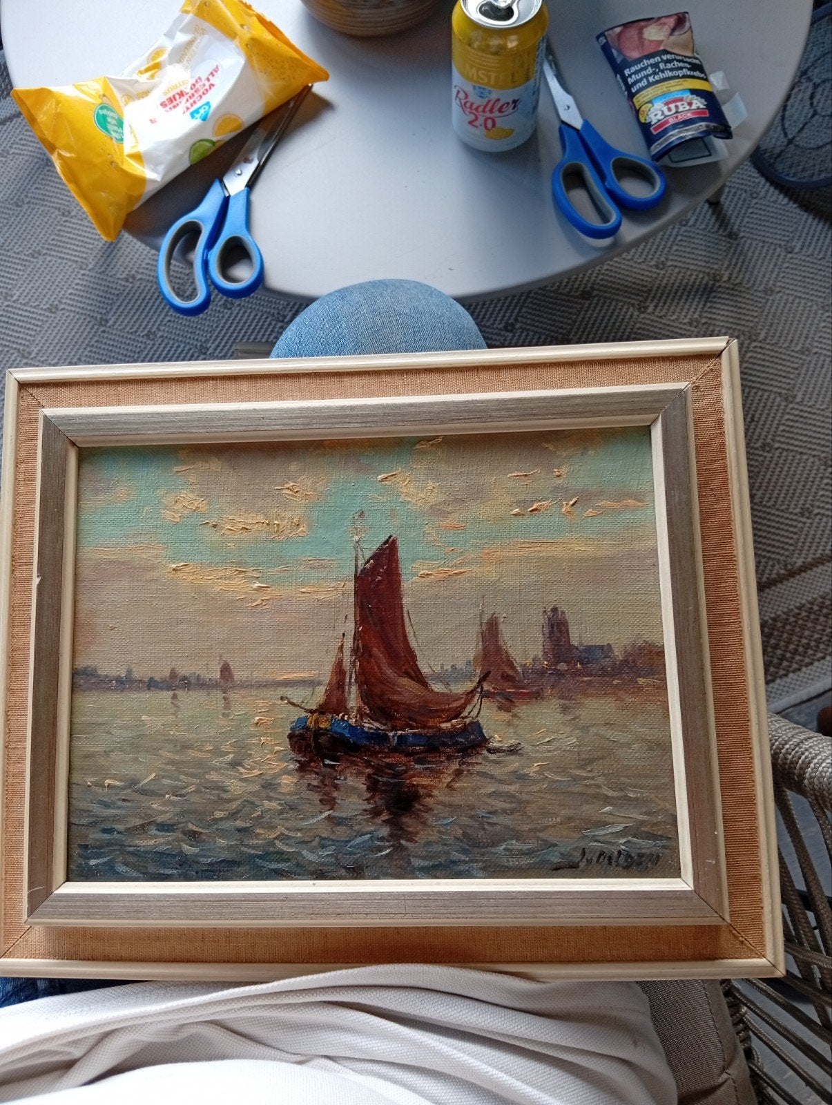 Mooi schilderij van jan knikker gezicht op Dordrecht, Antiek en Kunst, Ophalen of Verzenden