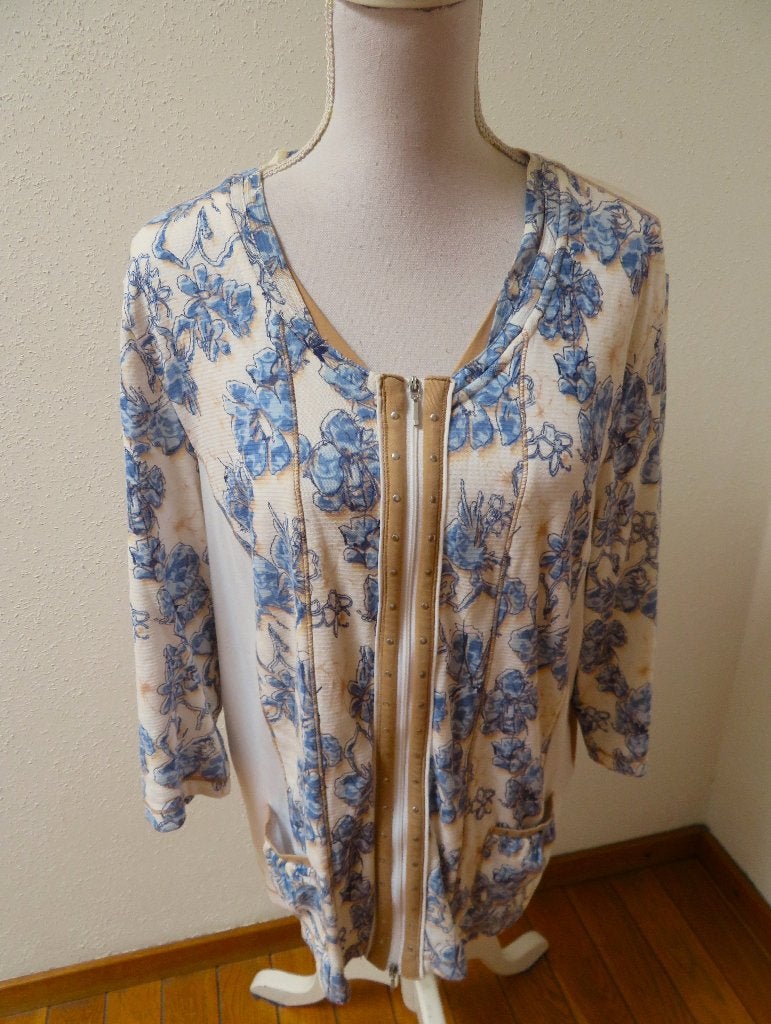 F87 GELCO apart vestje driekwart mouw blauw maat 46, Blauw, Gelco, Maat 46/48 (XL) of groter, Ophalen of Verzenden