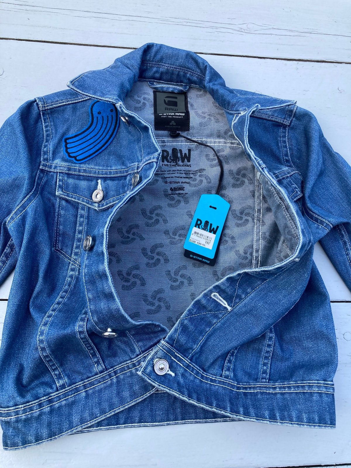 Nieuwe G-Star Cropped Denim Jacket XS met kaartje (€200), Ophalen of Verzenden, Nieuw, Maat 34 (XS) of kleiner, Blauw