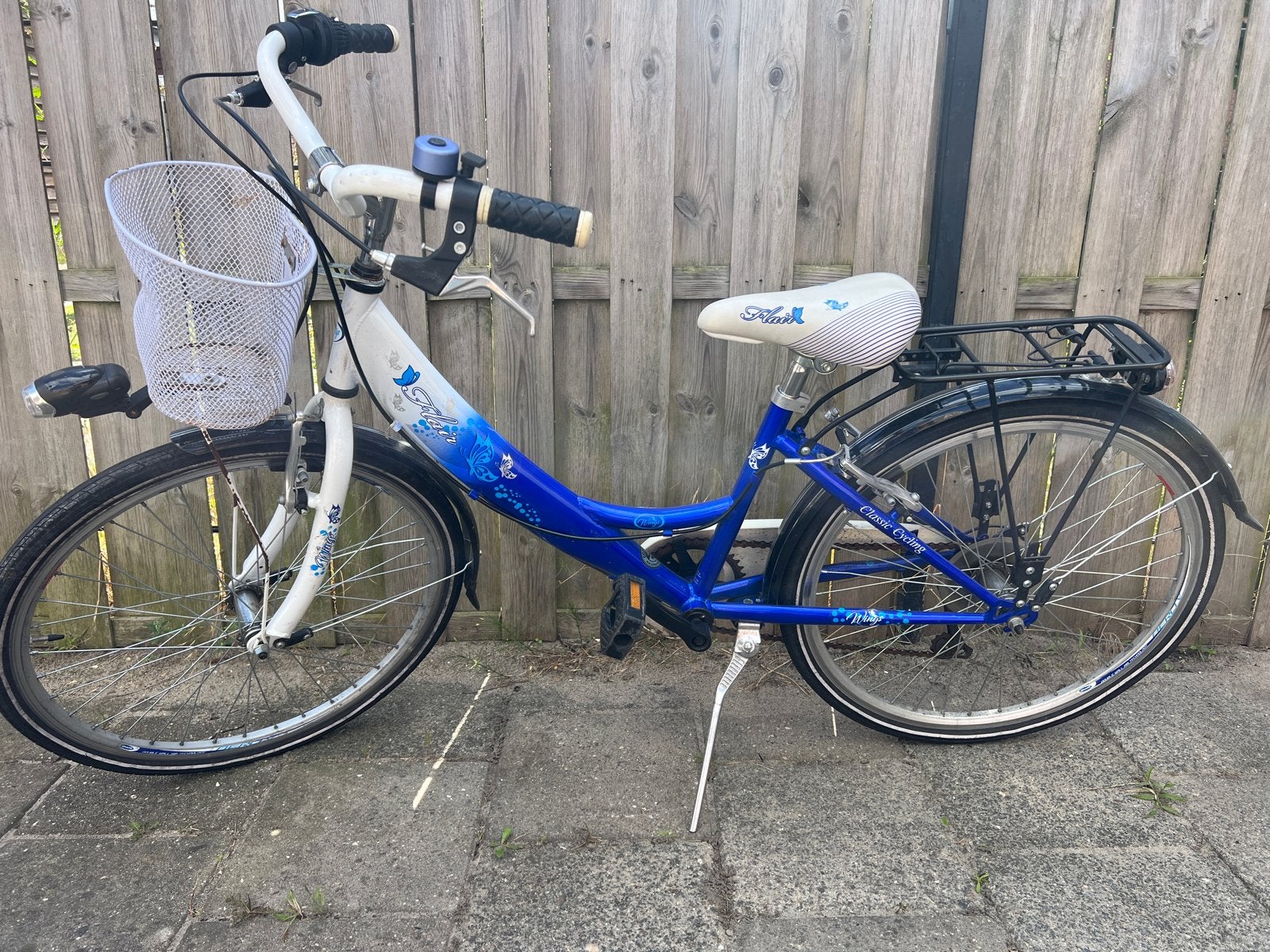 Meisjesfiets 22 inch met 7 versnellingen en mandje, Fietsen en Brommers, Fietsen | Meisjes, Ophalen, Terugtraprem, 22 inch, Gebruikt