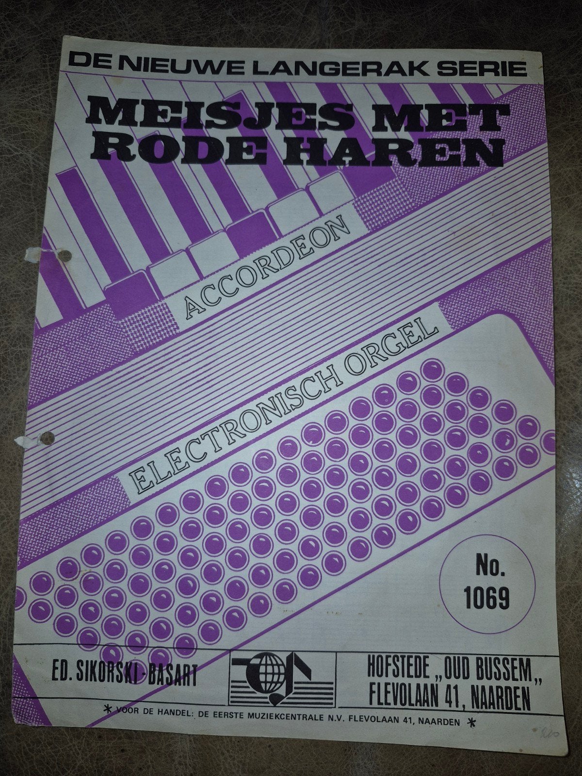 Meisjes met Rode Haren, nr 1069 - Accordeon/Elektronisch Org, Muziek en Instrumenten, Gebruikt, Ophalen of Verzenden, Accordeon