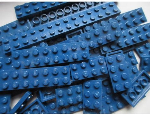 nr. 5842, 50 Donker blauwe platte plaatjes, Ophalen of Verzenden, Zo goed als nieuw, Lego