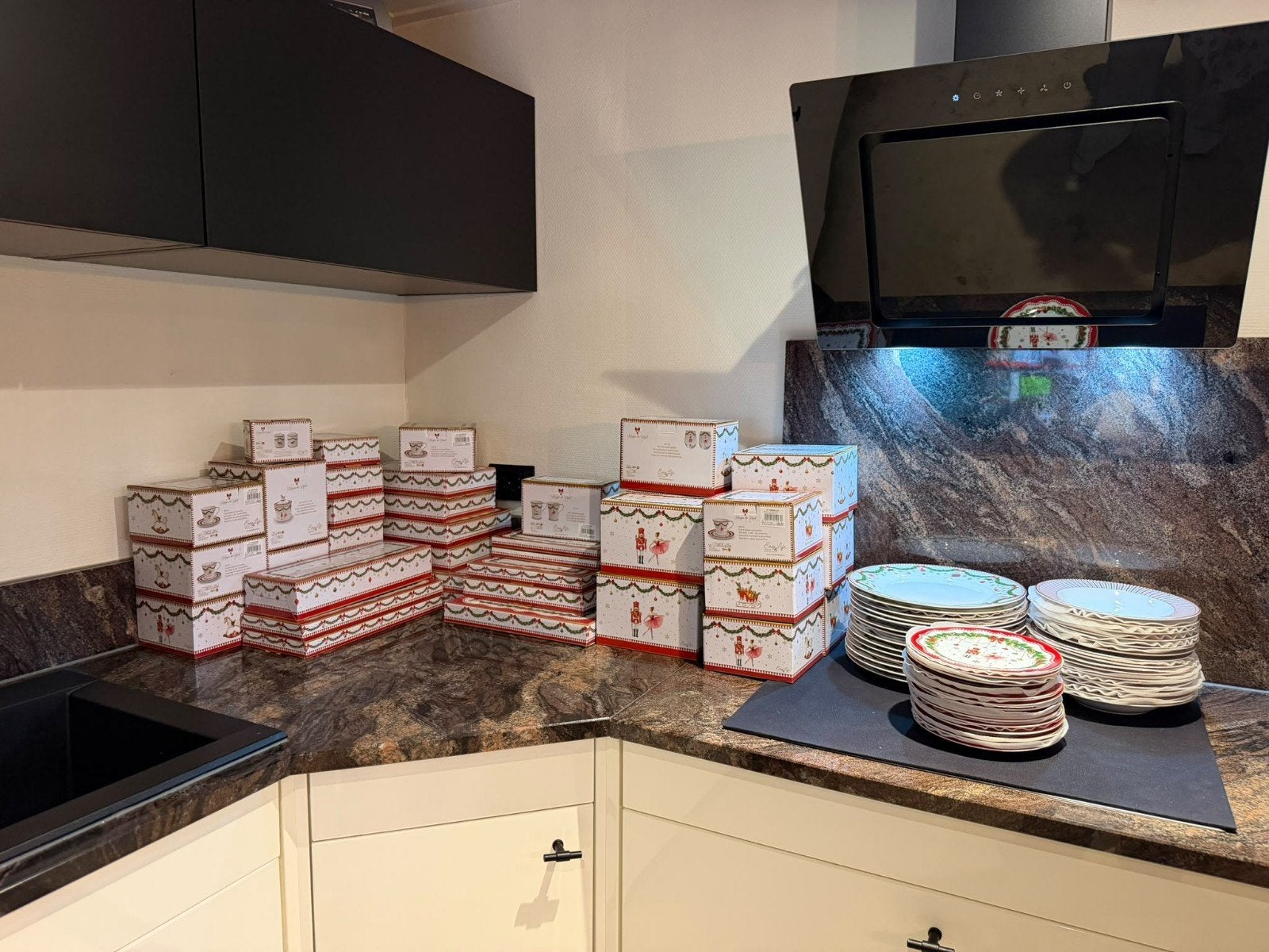 4..6..8..12..of 14 persoons servies van easy life kerst, Ophalen, Zo goed als nieuw