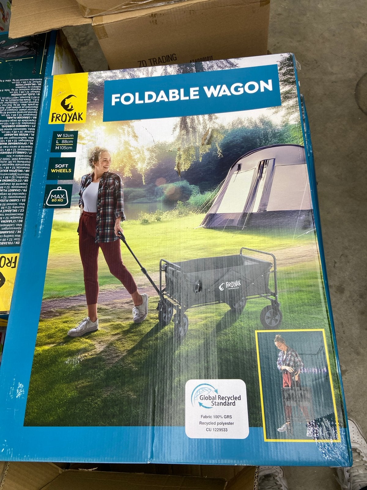 Froyak Opvouwbare Bolderkar - Ideaal voor Camping & Tuin, ., Nieuw, Ophalen of Verzenden, .