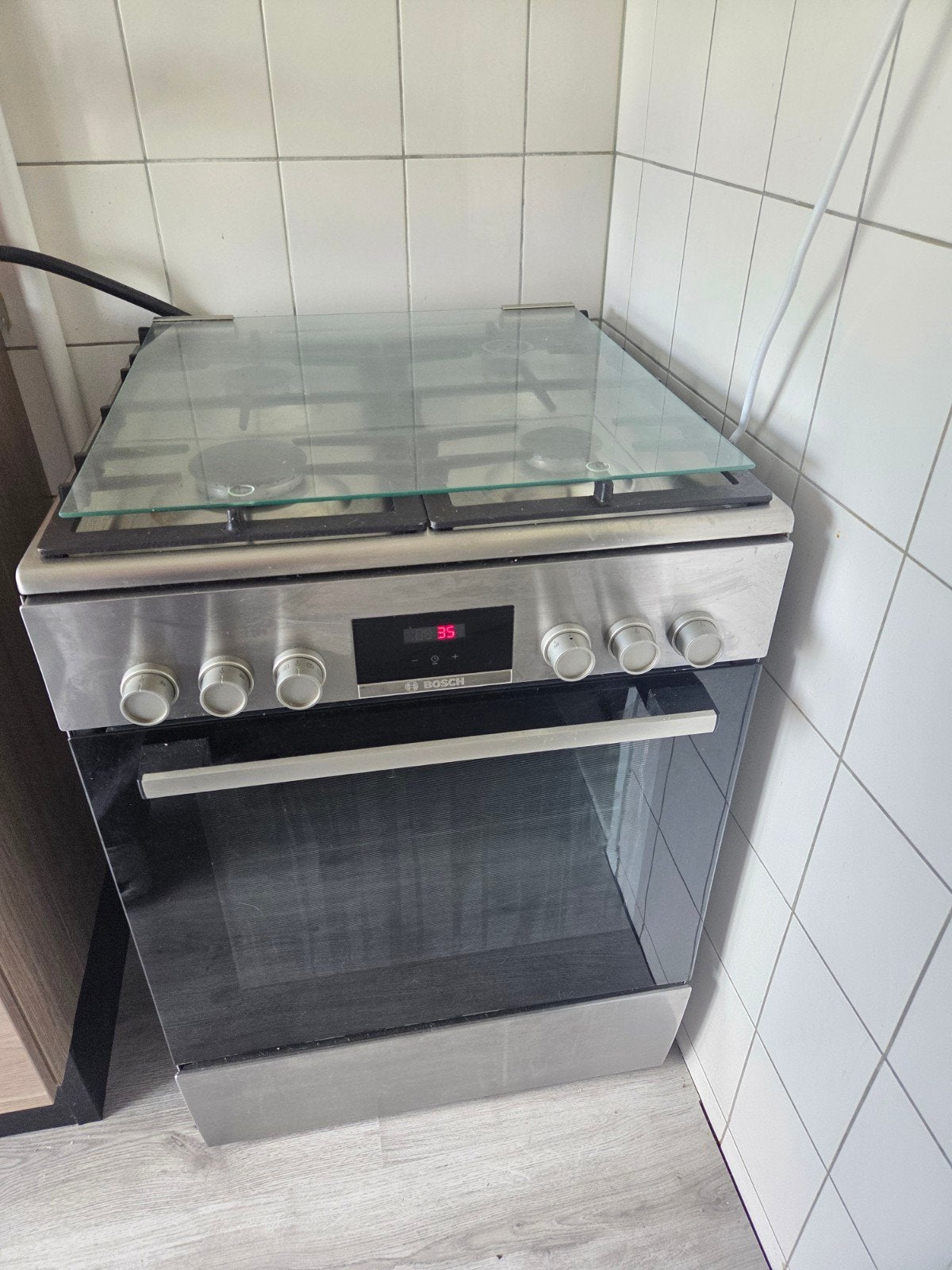 Bosch Vrijstaand Gasfornuis met Oven, Ophalen, Gebruikt, 60 cm of meer, 4 kookzones