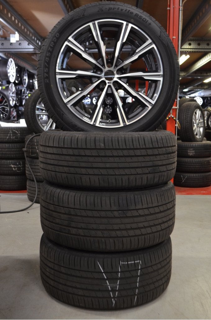 Org. 20" BMW X5 G05 X6 G06 Velgen Breed + Zomerband + TPMS, Niet ingevuld, Gebruikt, 275 mm, Banden en Velgen