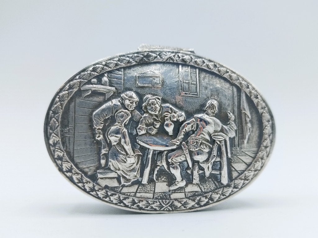 Zilveren snuifdoosje, D. en I. Vos en A. Schoorl, Haarlem, Verzenden, Zilver