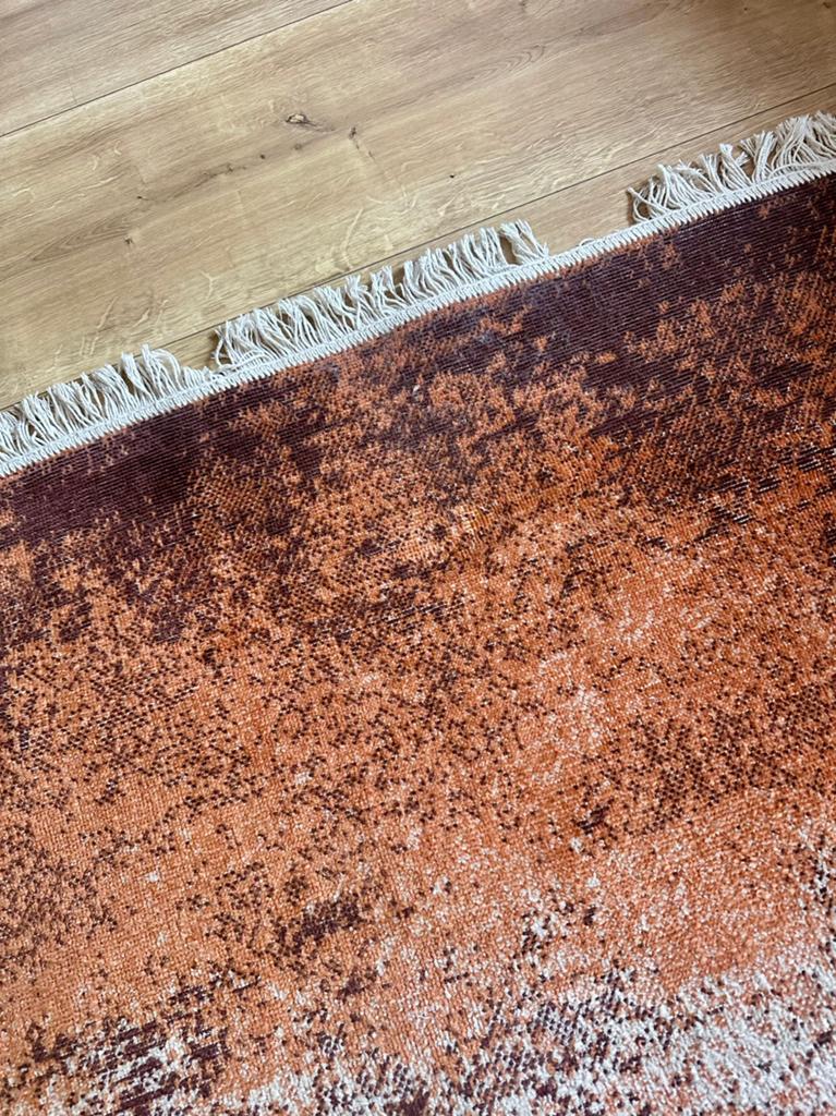 Mooi terracotta mix vloerkleed 240x160, Ophalen, Gebruikt, Rechthoekig, 200 cm of meer