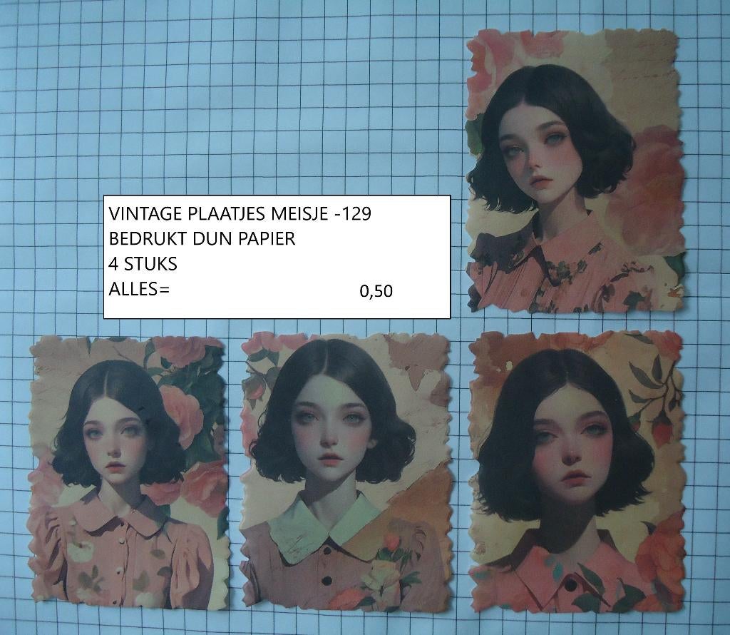 vintage plaatjes meisje 129 ( alleen verzenden, Ophalen, Nieuw, Kind, Knipvel
