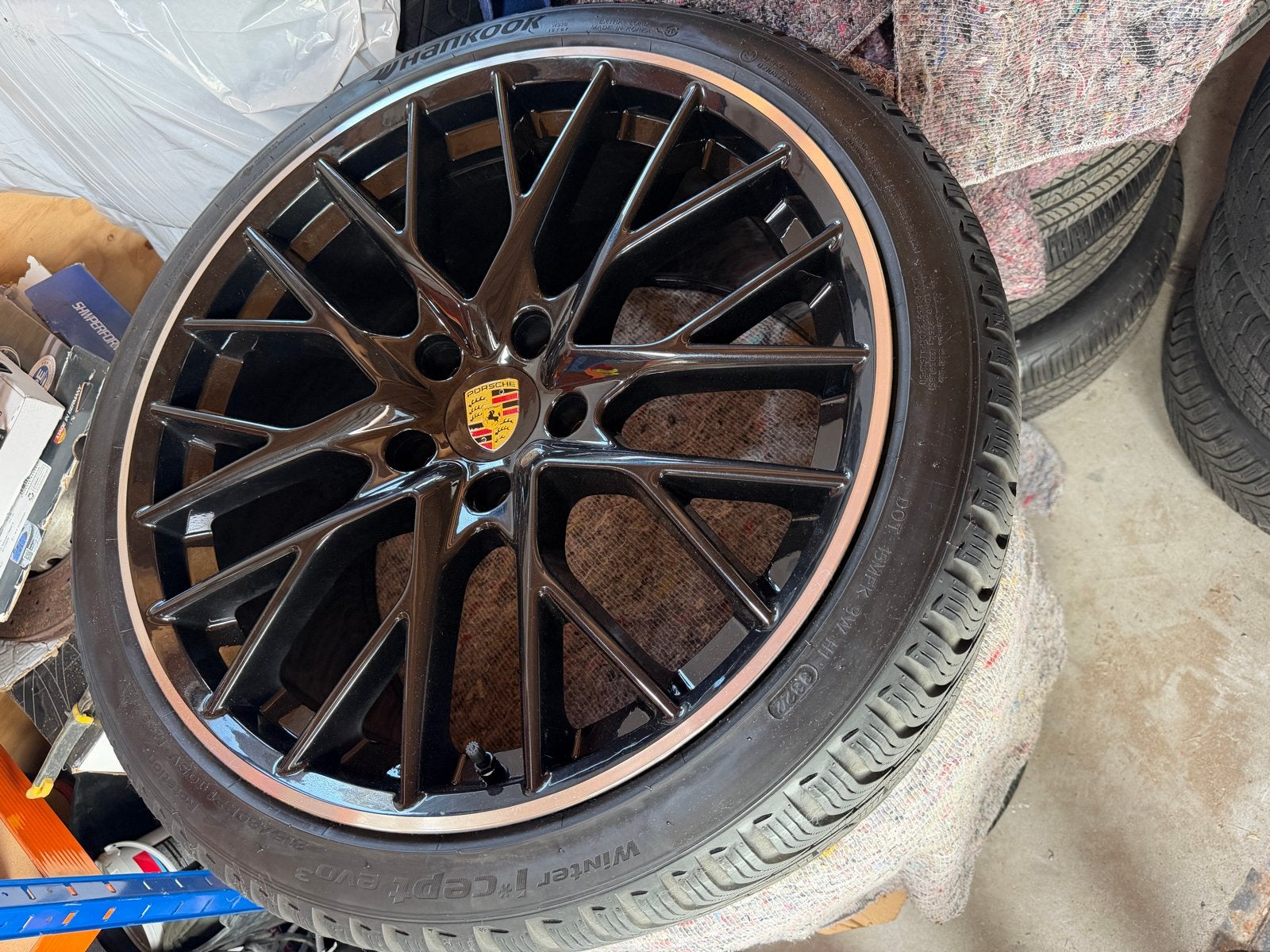 Porsche Panamera 21 inch velgenset met winterbanden, Gebruikt, Banden en Velgen, Personenwagen, 21 inch
