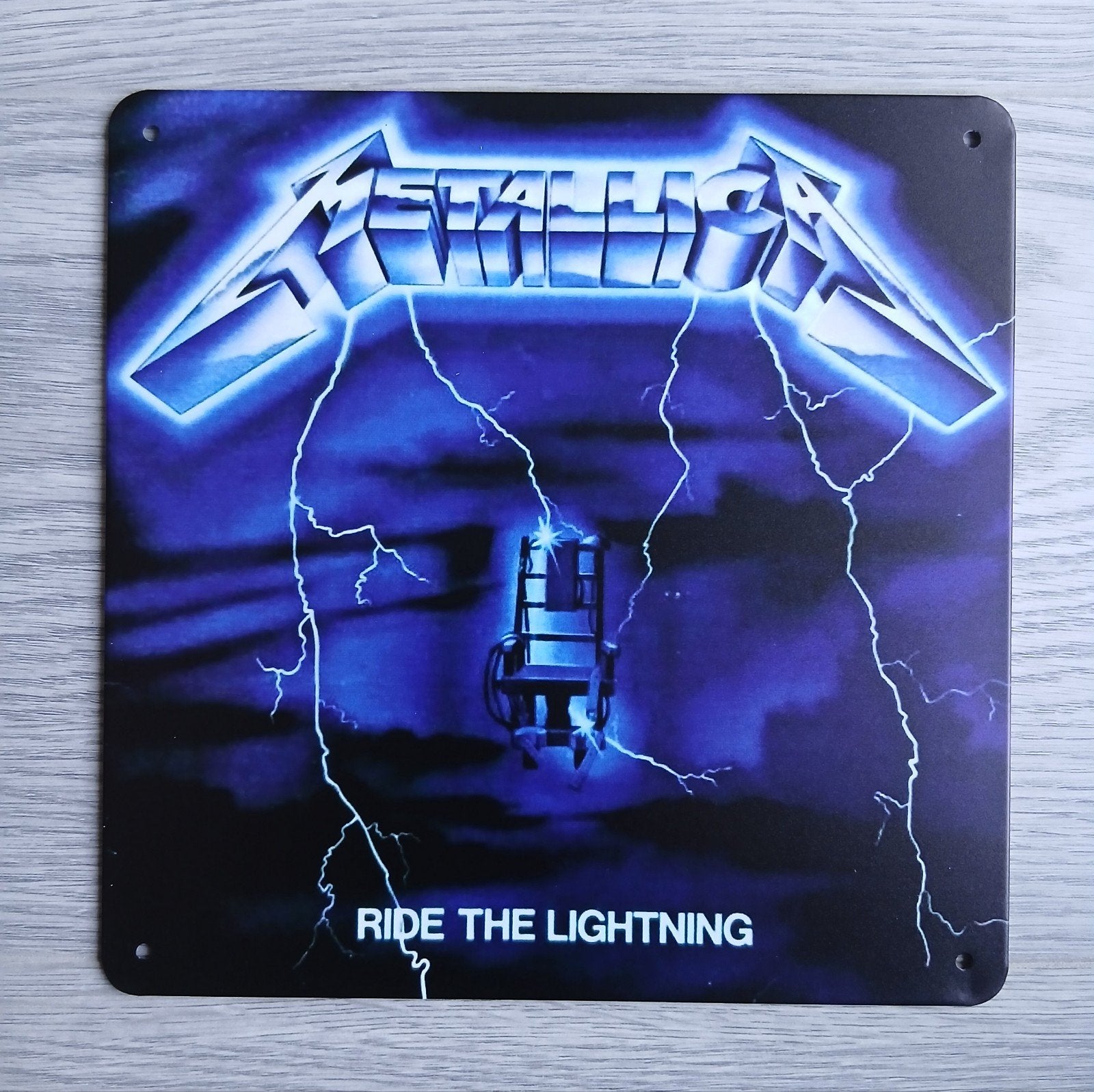 Metallica Ride The Lightning 20x20 cm Metalen Reclamebord, Ophalen of Verzenden, Nieuw, Poster, Artwork of Schilderij