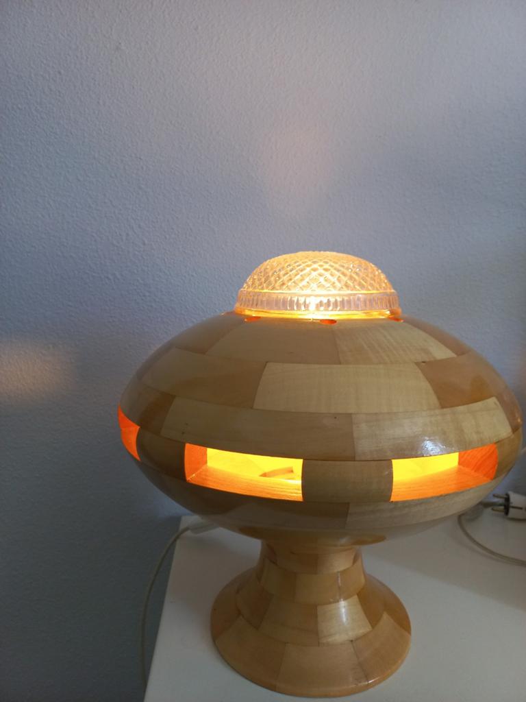 Unieke Space Age Ufo lamp hoogte 38 cm, Antiek en Kunst, Antiek | Lampen, Ophalen
