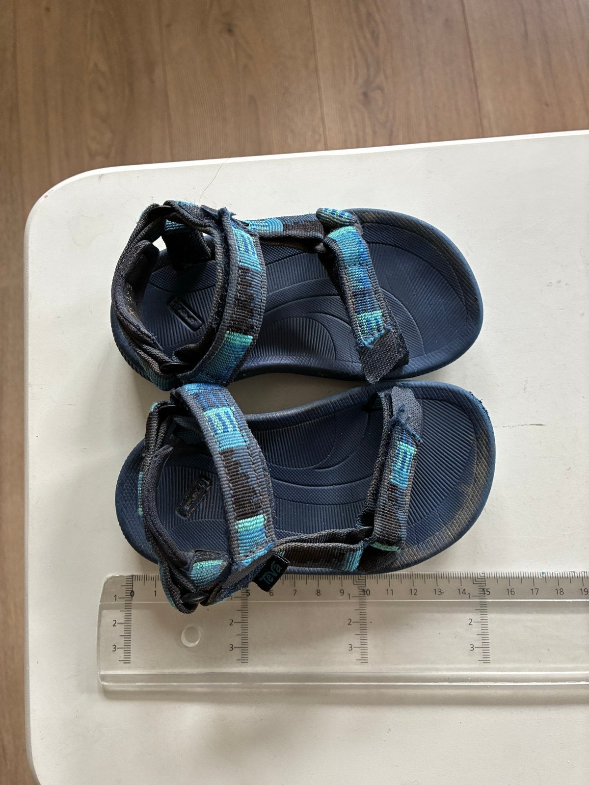 Teva sandalen maat 21 - Blauw/Groen, Kinderen en Baby's, Ophalen, Gebruikt, Jongetje of Meisje, Overige typen