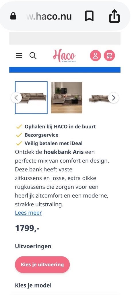 Hoekbankstel Taupe, Huis en Inrichting, Banken | Complete zithoeken, Ophalen, Zo goed als nieuw, Stof