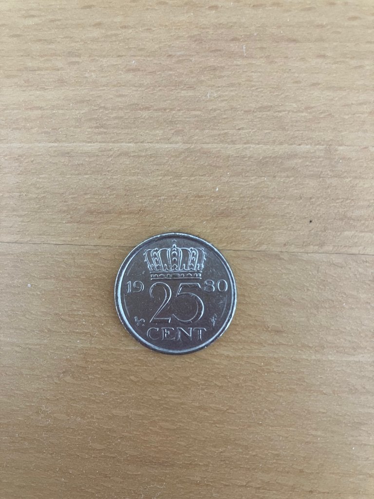 Kwartje 1980, Ophalen of Verzenden, Koningin Juliana, 25 cent, Losse munt