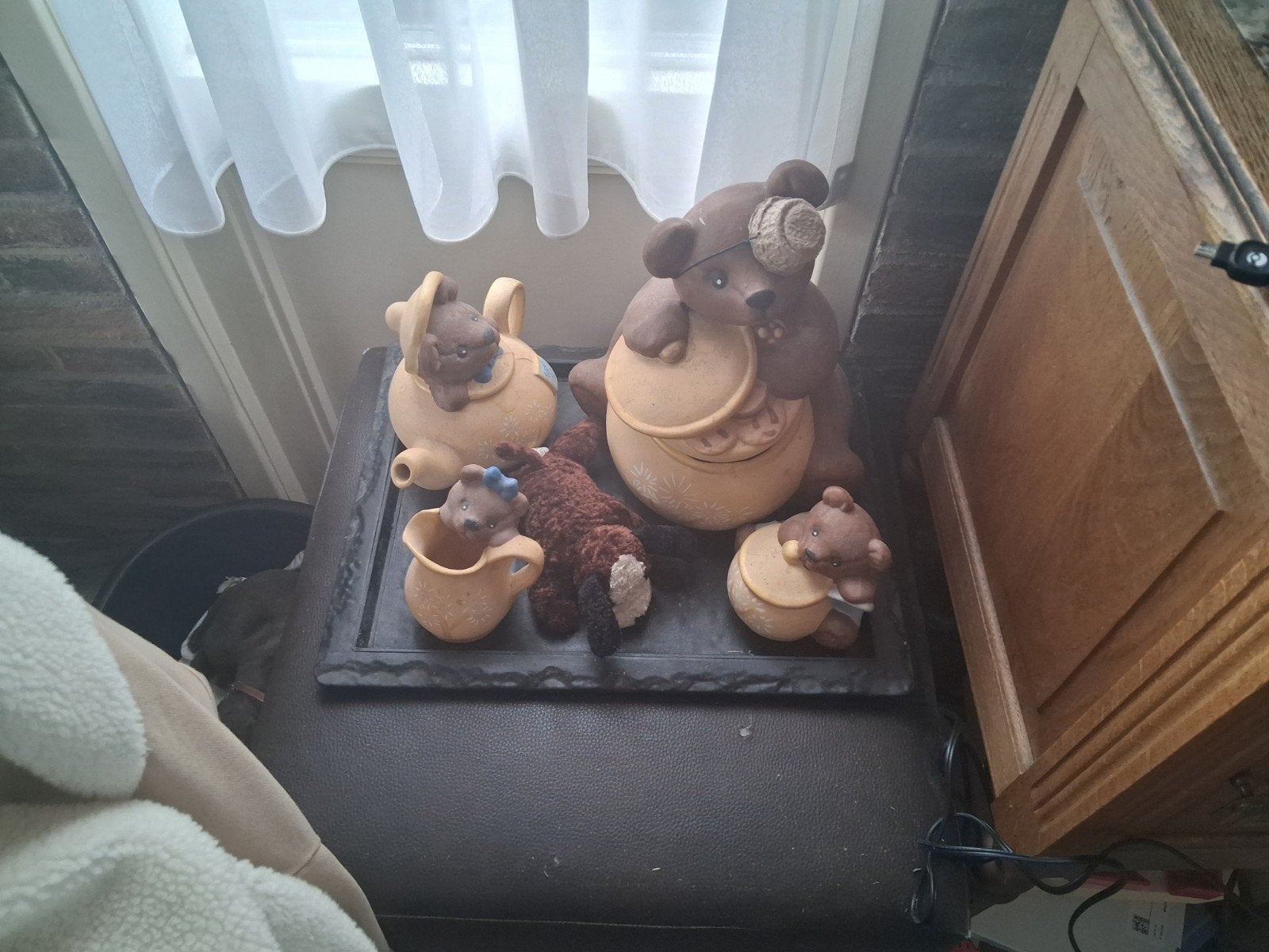 Set van 4 Cherished Teddies beelden - Beren met honing, Verzamelen, Ophalen, Gebruikt, Beeldje, Cherished Teddies