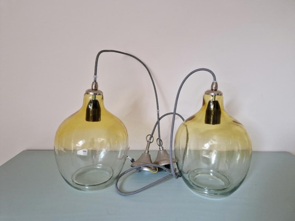 Nordal Bubble Hanglamp - Geel Glas - 1 stuk!, Ophalen of Verzenden, Minder dan 50 cm, Glas, Modern, Scandinavisch, Speels