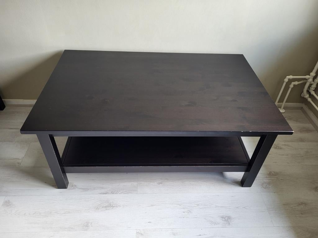 Hemnes salontafel zwart/bruin, Huis en Inrichting, Tafels | Salontafels, Ophalen, Gebruikt, 100 tot 150 cm, 50 tot 100 cm