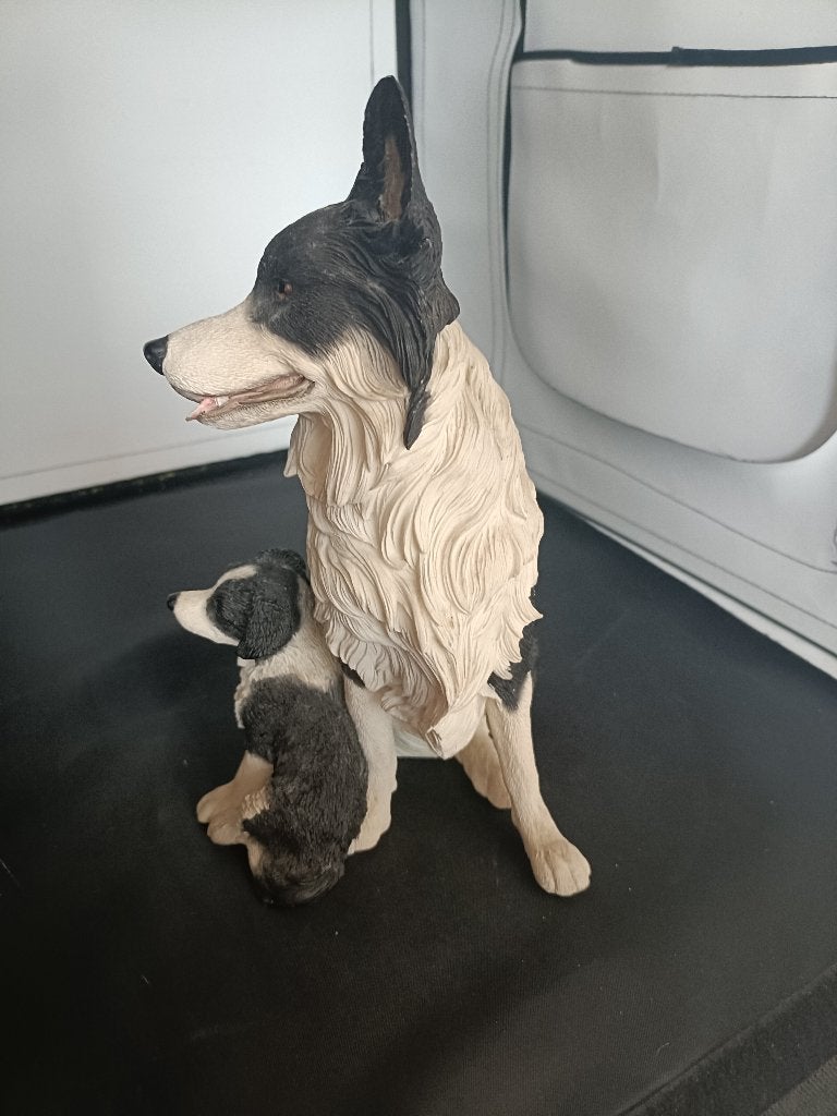beeldje borde collie met pup, Ophalen of Verzenden, Zo goed als nieuw, Dier