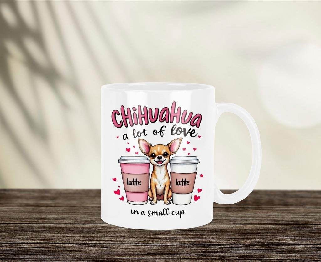 Chihuahua a lot of love, in a small cup mok, Verzenden, Nieuw, Overige stijlen, Kop(pen) en/of Schotel(s)