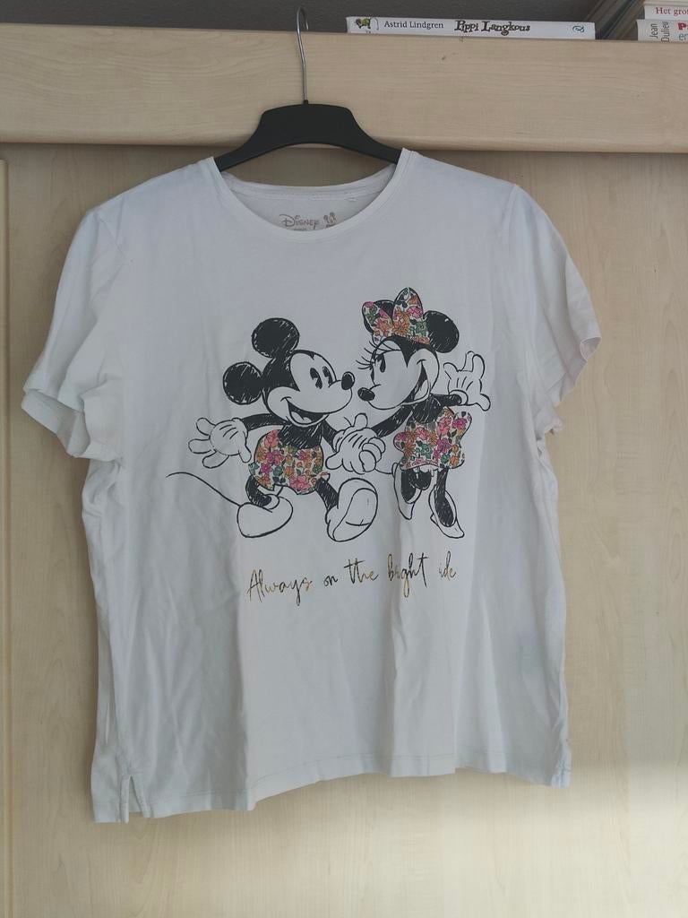 Disney Mickey & Minnie Mouse T-shirt - Maat L - C&A, Kleding | Dames, T-shirts, Gedragen, Maat 42/44 (L), Wit, Korte mouw, Ophalen of Verzenden